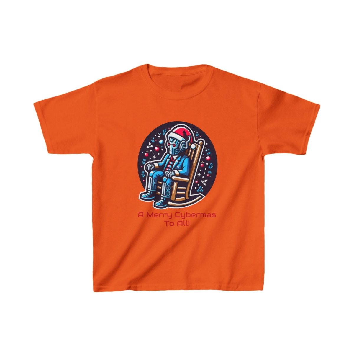 Moderately tired Cyber Santa in a rocking chair - Kids Heavy Cotton T-shirt - soapbox169 - A Little Gift Shop