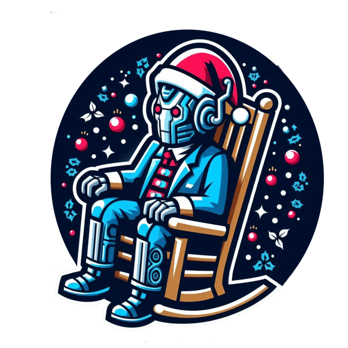 Moderately tired Cyber Santa in a rocking chair - Kids Heavy Cotton T-shirt - Kids clothes