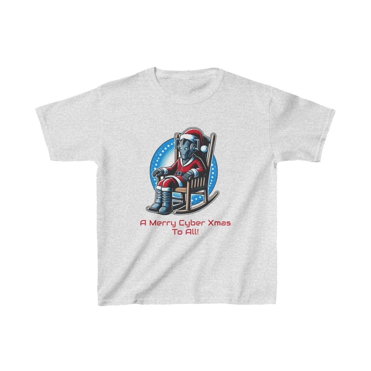 Really tired Cyber Santa in a rocking chair - Kids Heavy Cotton T-shirt - soapbox169 - A Little Gift Shop
