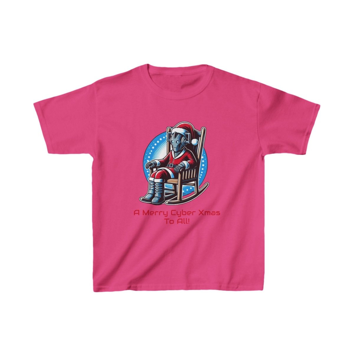 Really tired Cyber Santa in a rocking chair - Kids Heavy Cotton T-shirt - soapbox169 - A Little Gift Shop