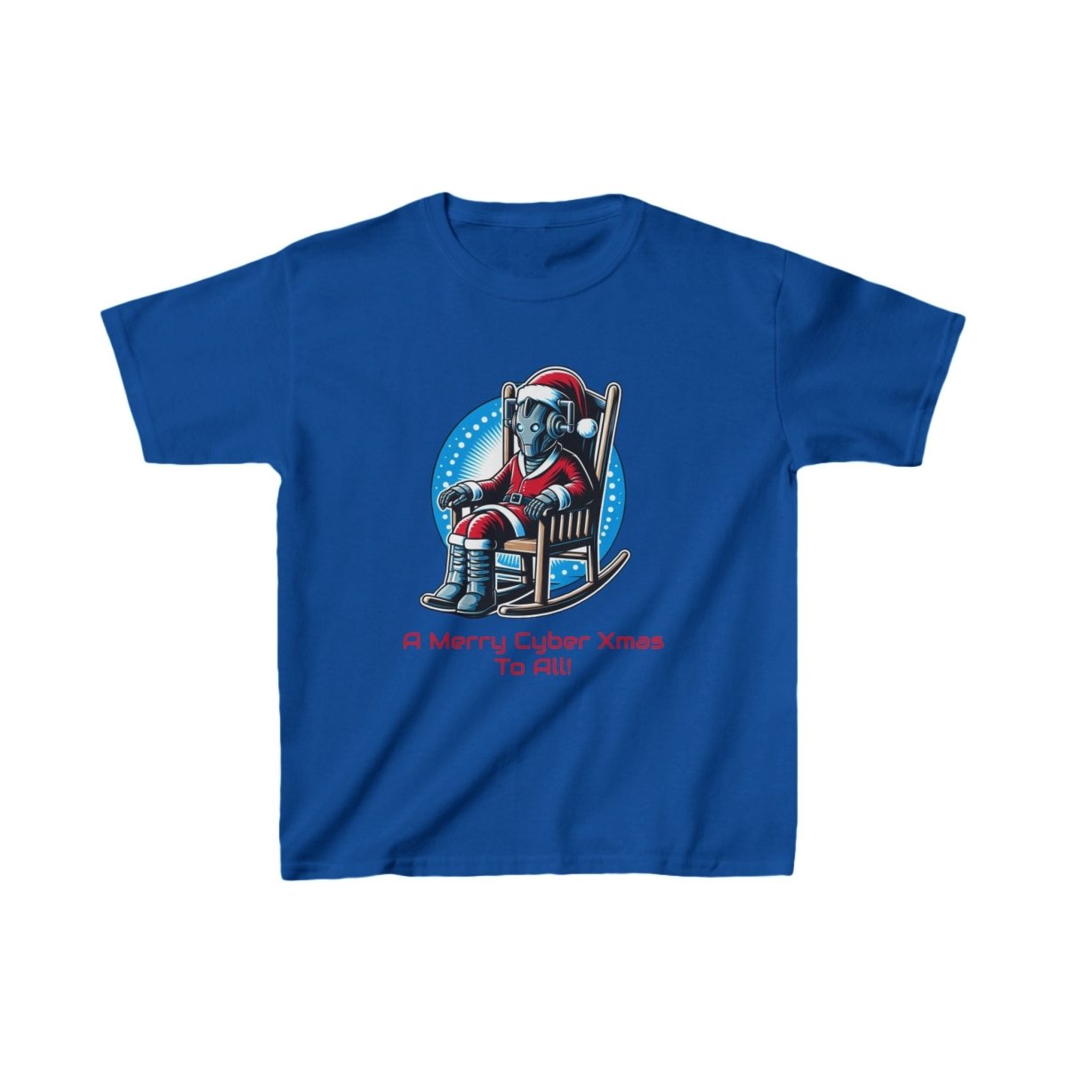 Really tired Cyber Santa in a rocking chair - Kids Heavy Cotton T-shirt - soapbox169 - A Little Gift Shop