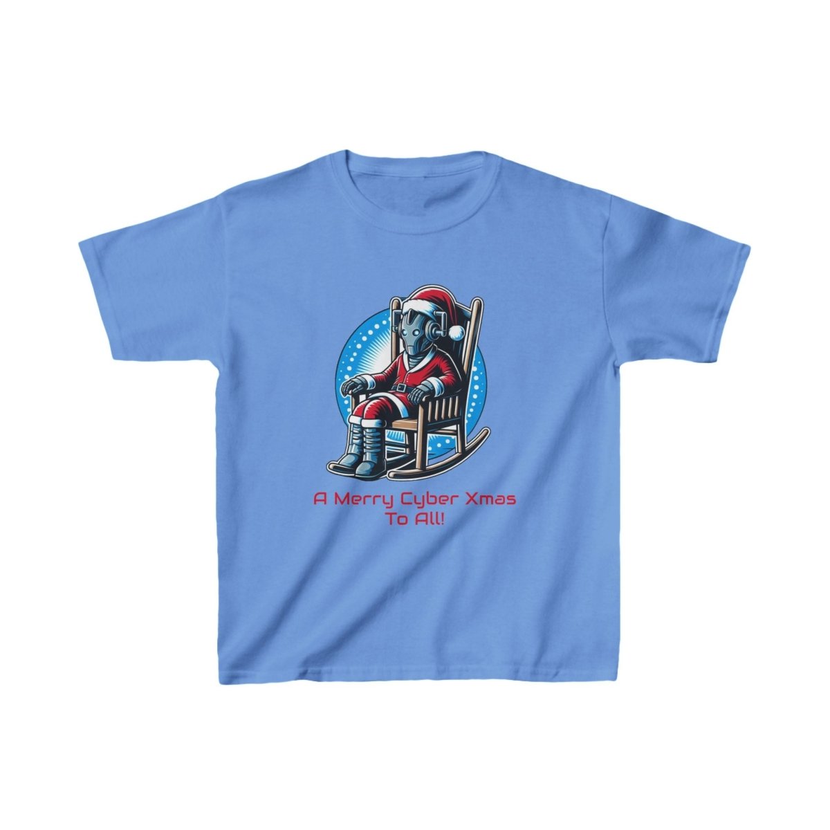 Really tired Cyber Santa in a rocking chair - Kids Heavy Cotton T-shirt - soapbox169 - A Little Gift Shop