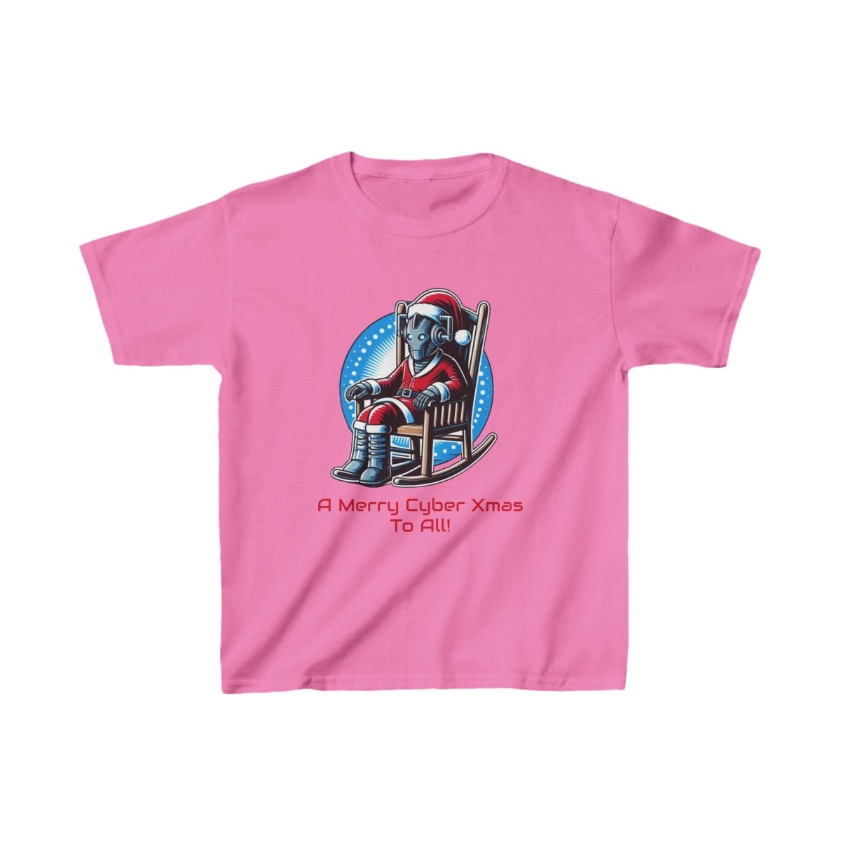 Really tired Cyber Santa in a rocking chair - Kids Heavy Cotton T-shirt - soapbox169 - A Little Gift Shop