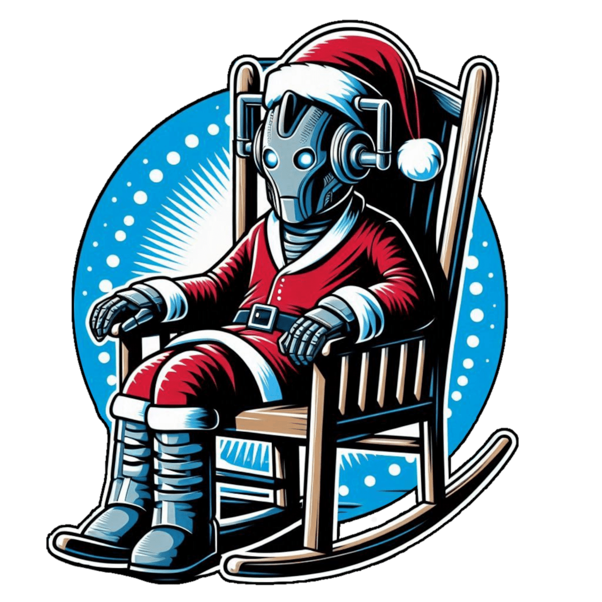 Really tired Cyber Santa in a rocking chair - Kids Heavy Cotton T-shirt - Kids clothes