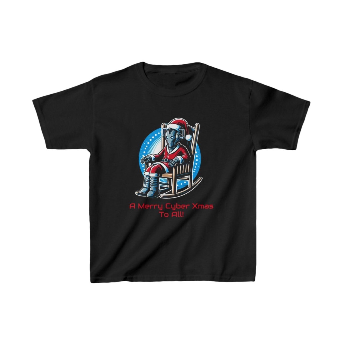 Really tired Cyber Santa in a rocking chair - Kids Heavy Cotton T-shirt - soapbox169 - A Little Gift Shop