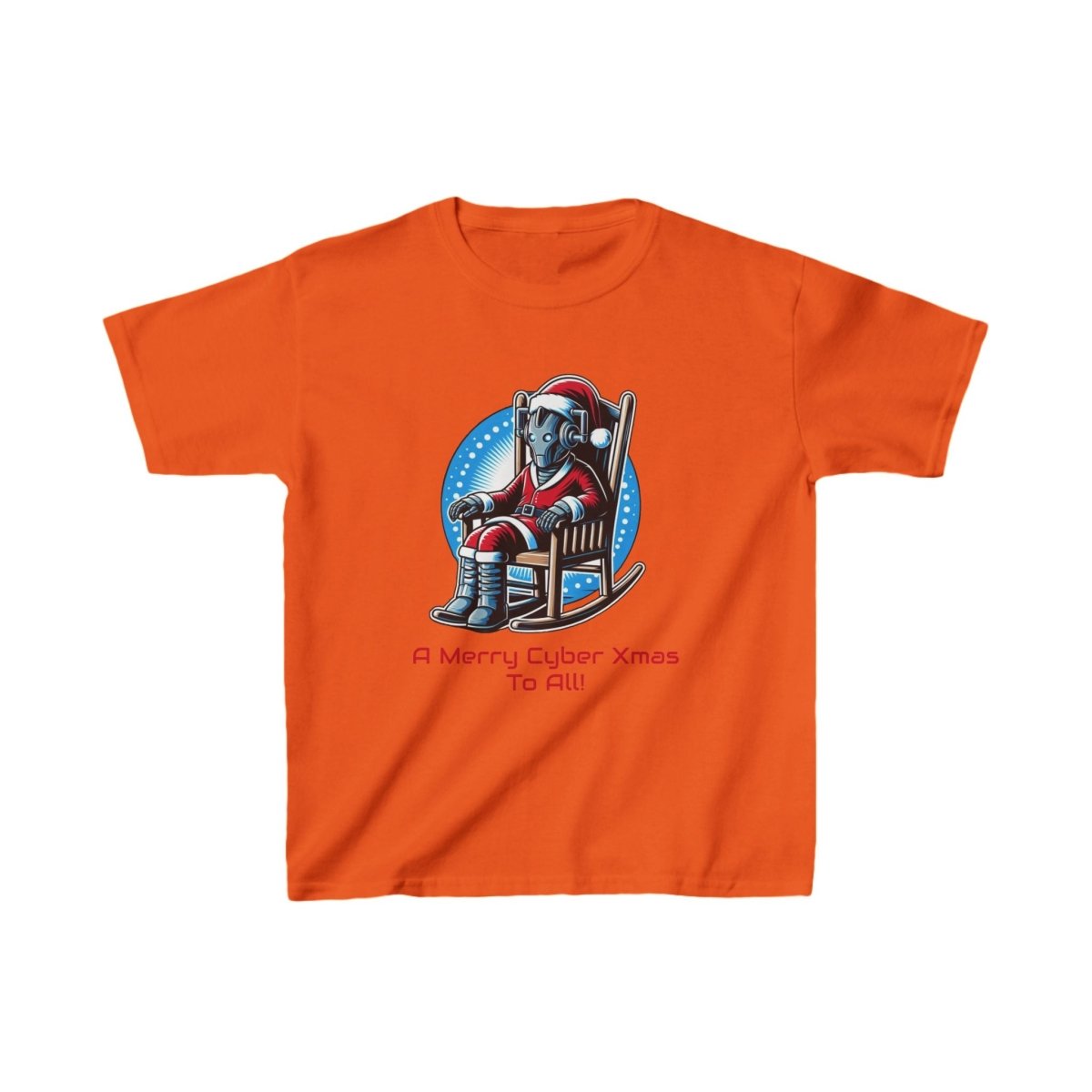 Really tired Cyber Santa in a rocking chair - Kids Heavy Cotton T-shirt - soapbox169 - A Little Gift Shop