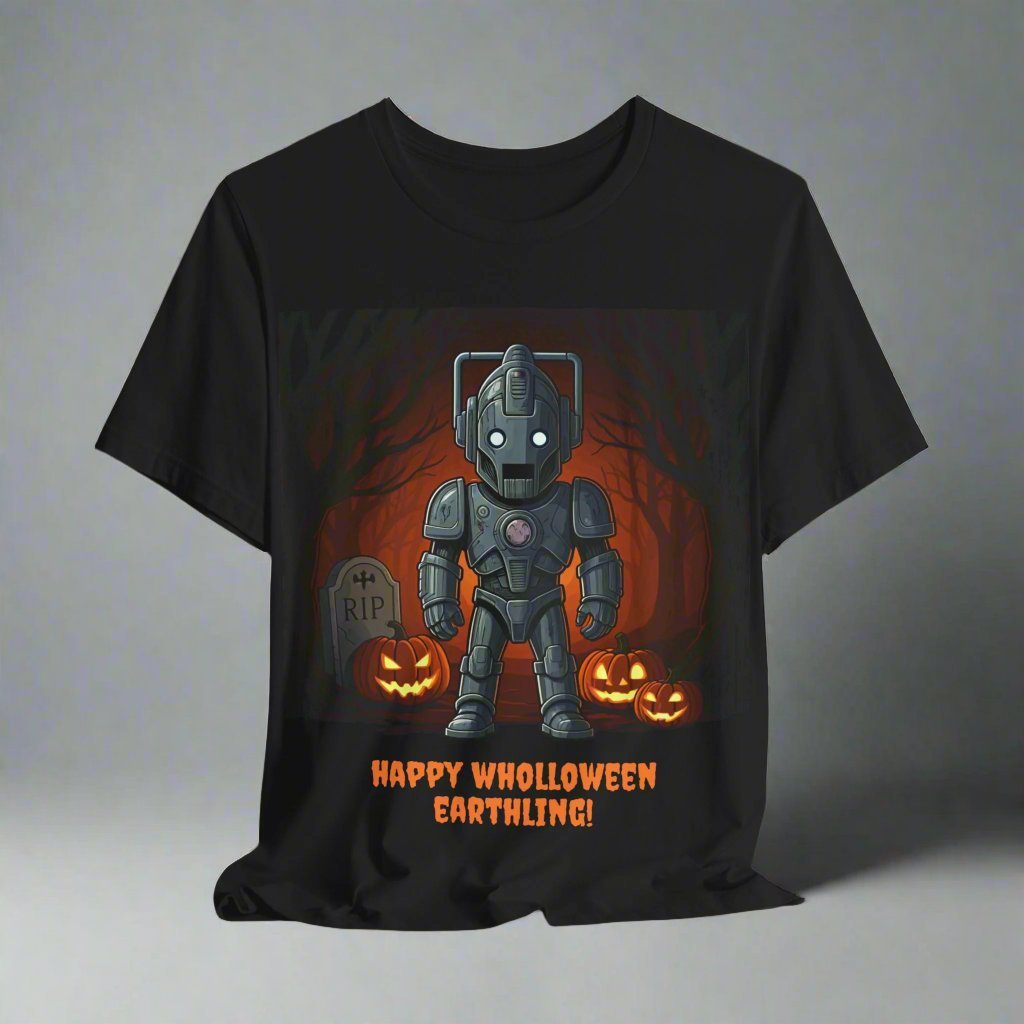 Slightly bigger Cute Cyber Kid Wholloween T-shirt with pumpkins* - soapbox169 - A Little Gift Shop