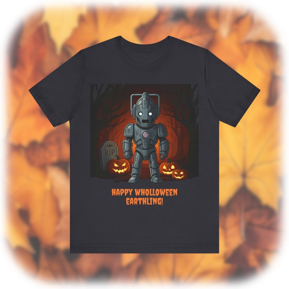 Slightly bigger Cute Cyber Kid Wholloween T-shirt with pumpkins* - soapbox169 - A Little Gift Shop