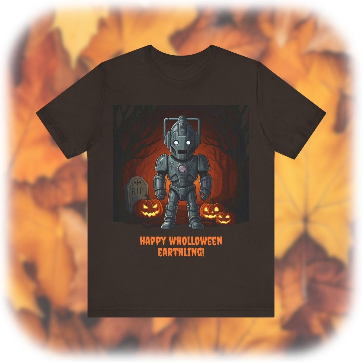 Slightly bigger Cute Cyber Kid Wholloween T-shirt with pumpkins* - soapbox169 - A Little Gift Shop