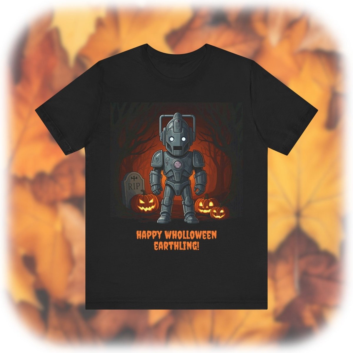 Slightly bigger Cute Cyber Kid Wholloween T-shirt with pumpkins* - soapbox169 - A Little Gift Shop