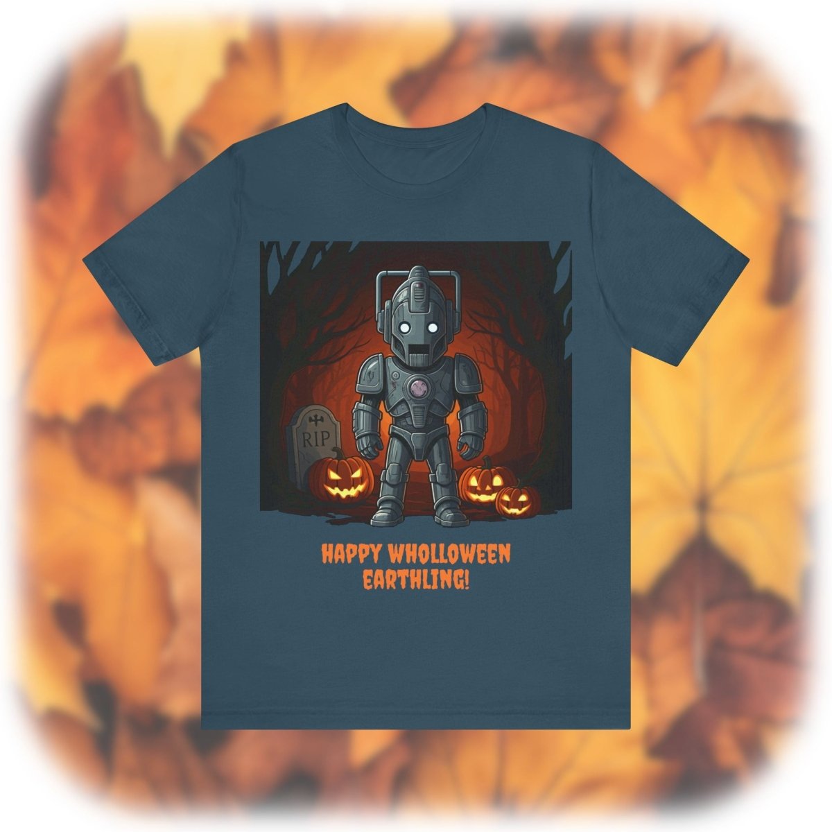 Slightly bigger Cute Cyber Kid Wholloween T-shirt with pumpkins* - soapbox169 - A Little Gift Shop