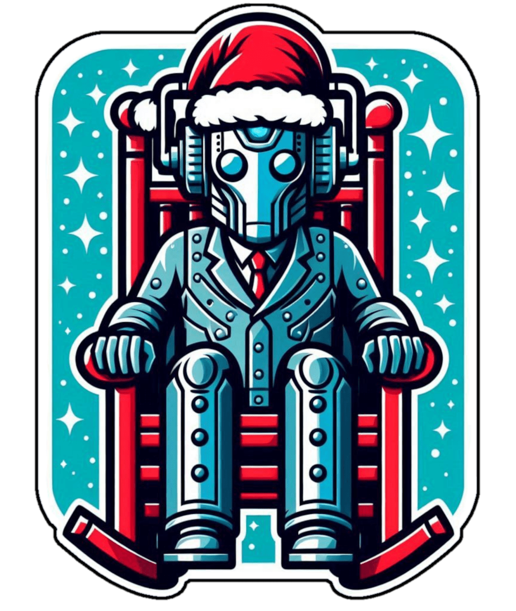Slightly tired Cyber Santa in a rocking chair - Kids Heavy Cotton T-shirt - Kids clothes