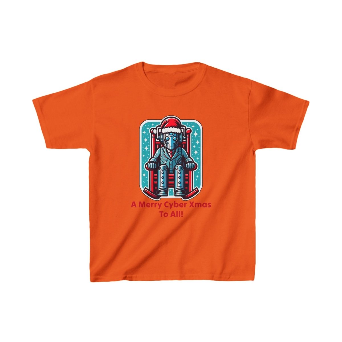 Slightly tired Cyber Santa in a rocking chair - Kids Heavy Cotton T-shirt - soapbox169 - A Little Gift Shop