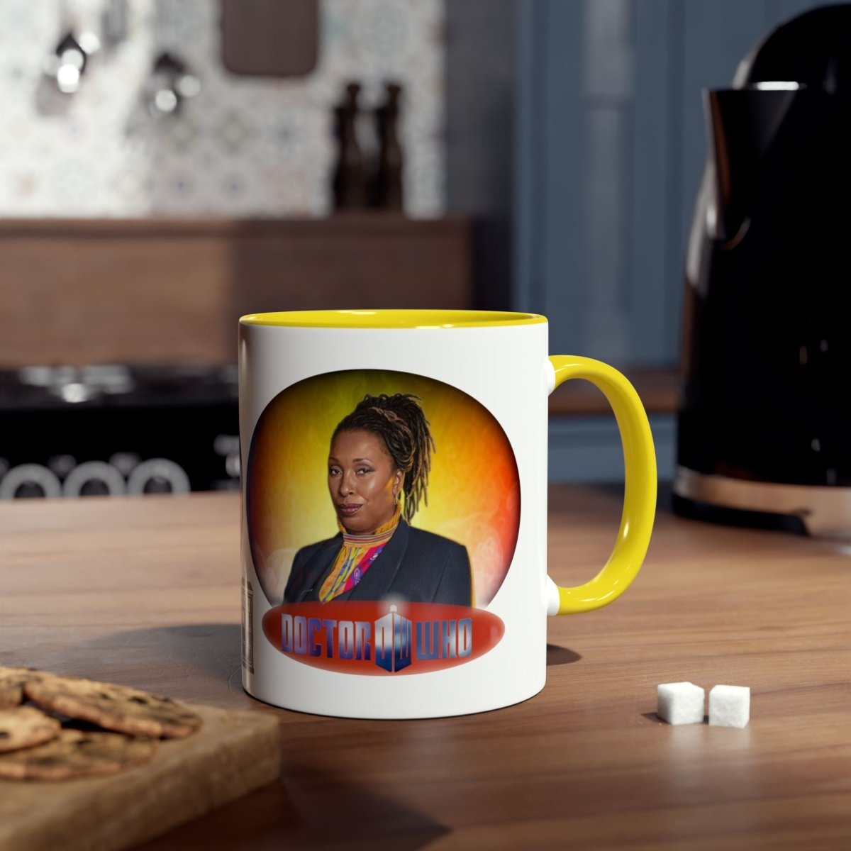 The Fugitive Doctor (Jo Martin) and Doctor Who logo mug. - soapbox169 - A Little Gift Shop