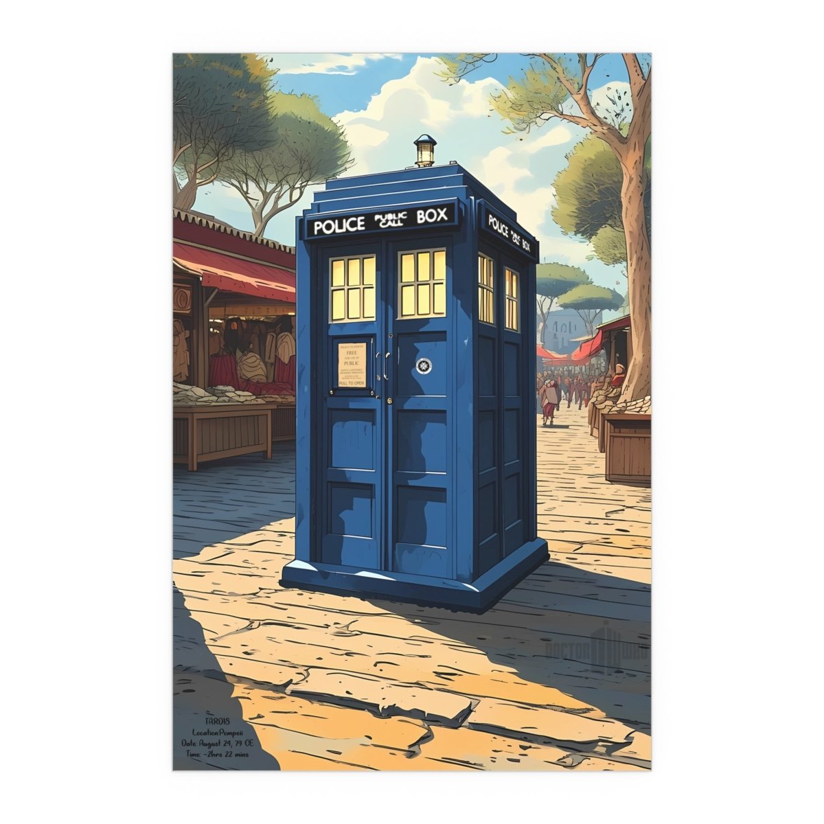 The TARDIS in history. Location: Pompeii, Date: August 24, 79 CE - soapbox169 - A Little Gift Shop