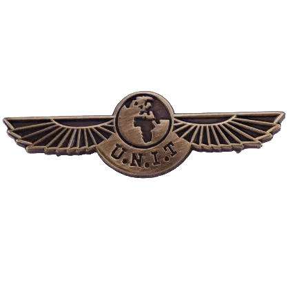 UNIT Winged Globe Insignia Antique Brass Effect Metal Badge - soapbox169 - A Little Gift Shop