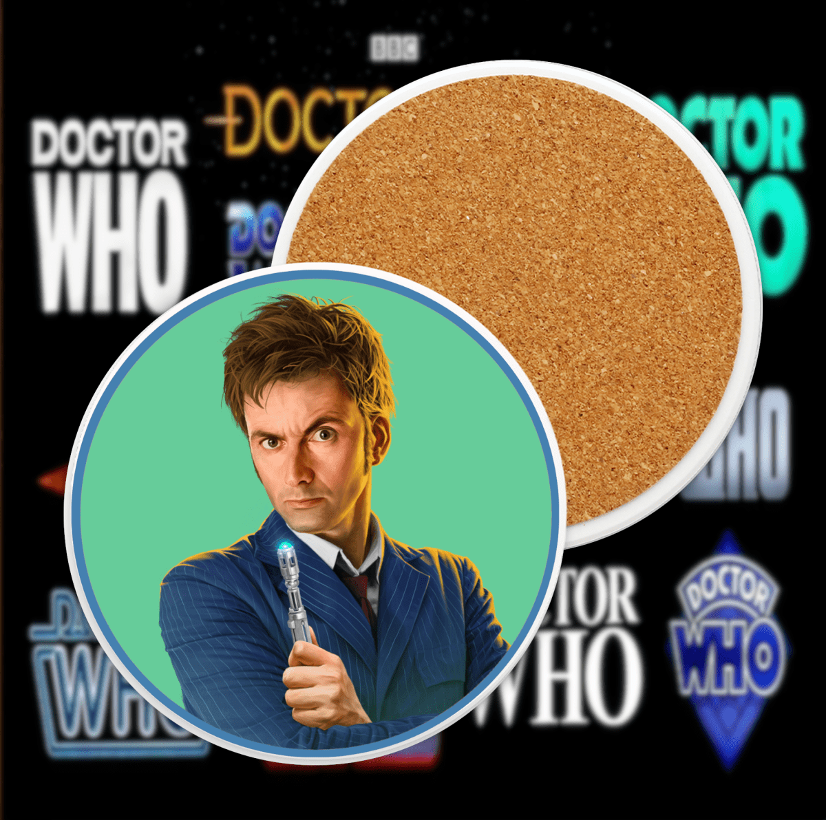 10th Doctor Ceramic Coaster Collection - soapbox169 - A Little Gift Shop