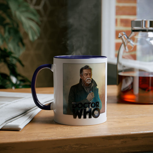 The War Doctor (John Hurt) and Doctor Who logo mug.