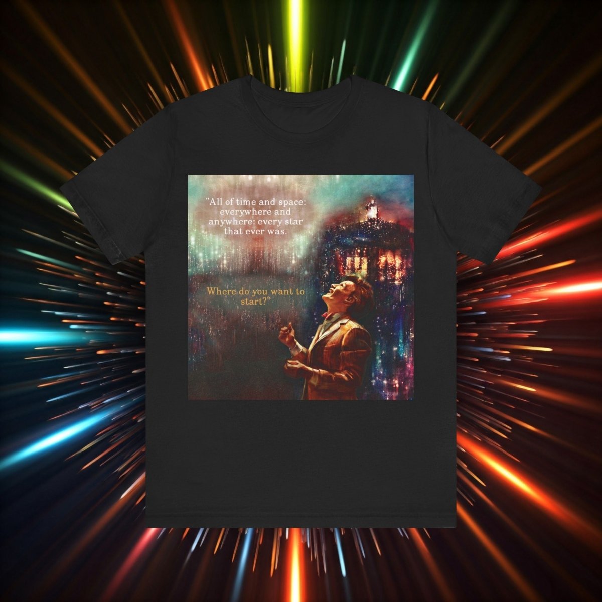 11th Doctor "All of time and space..." quote T-shirt featuring The TARDIS - soapbox169 - A Little Gift Shop