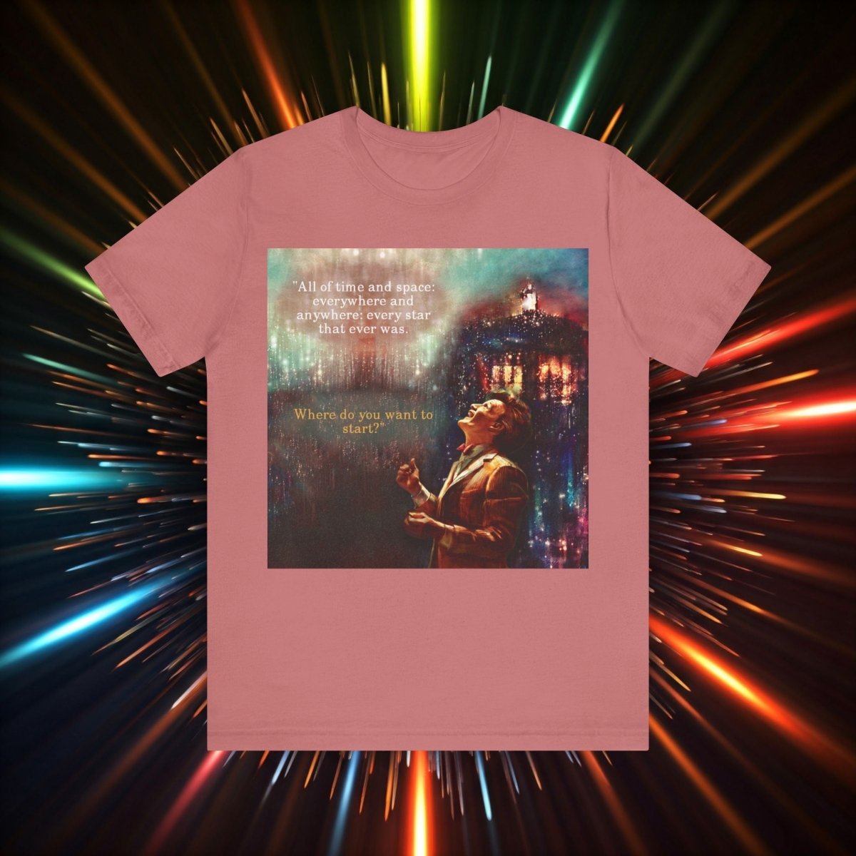 11th Doctor "All of time and space..." quote T-shirt featuring The TARDIS - soapbox169 - A Little Gift Shop