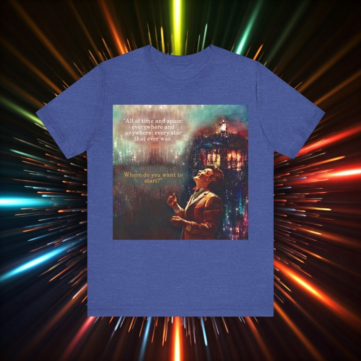 11th Doctor "All of time and space..." quote T-shirt featuring The TARDIS - soapbox169 - A Little Gift Shop