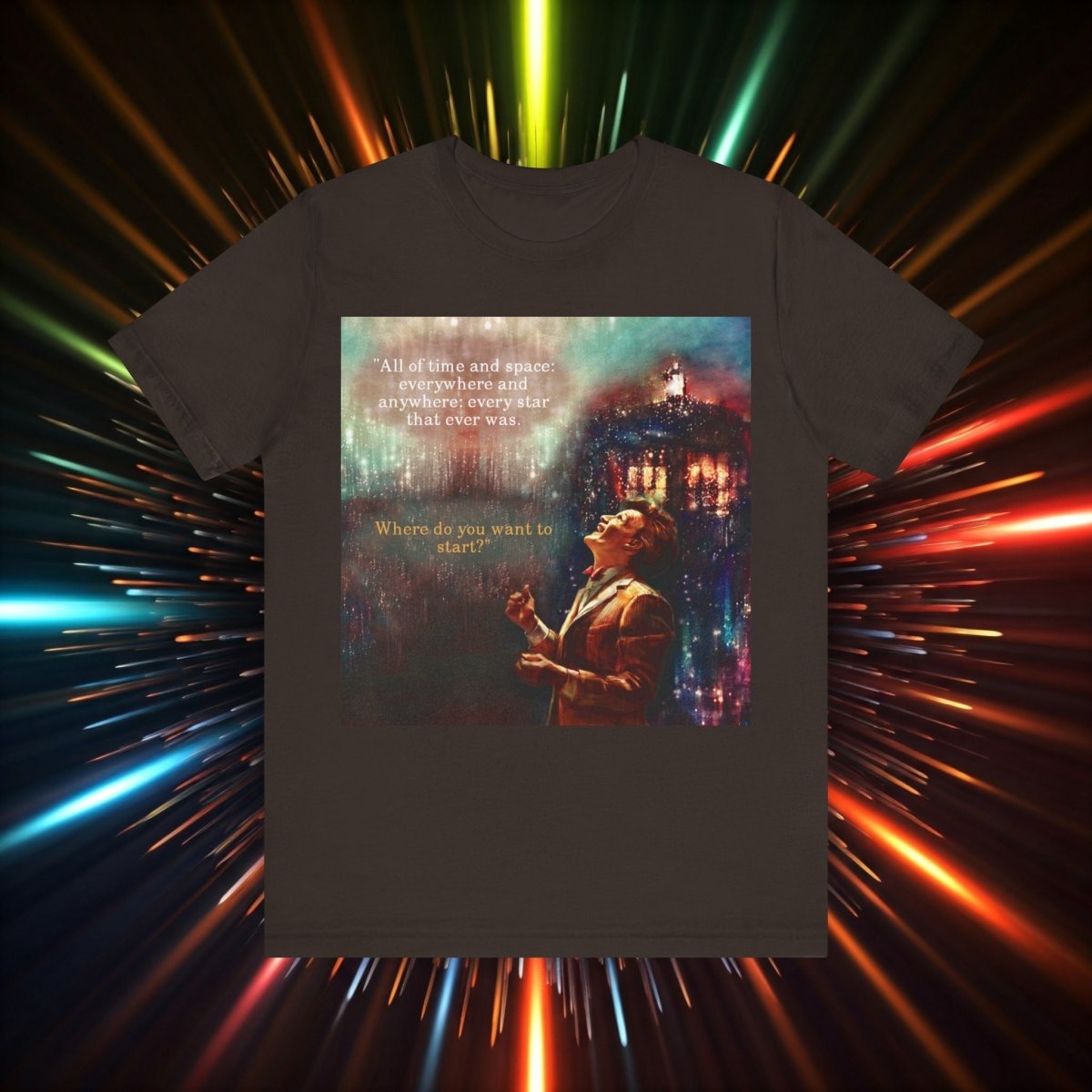 11th Doctor "All of time and space..." quote T-shirt featuring The TARDIS - soapbox169 - A Little Gift Shop