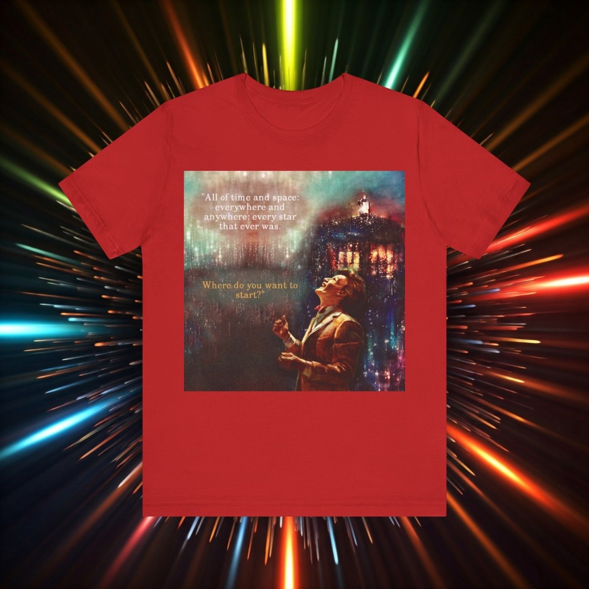 11th Doctor "All of time and space..." quote T-shirt featuring The TARDIS - soapbox169 - A Little Gift Shop