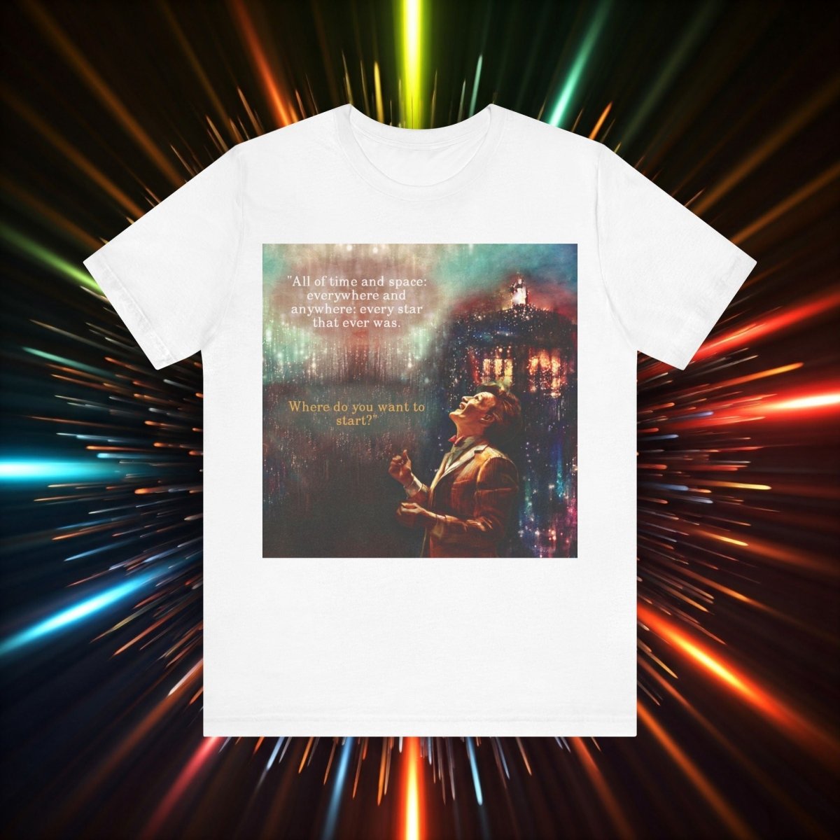 11th Doctor "All of time and space..." quote T-shirt featuring The TARDIS - soapbox169 - A Little Gift Shop
