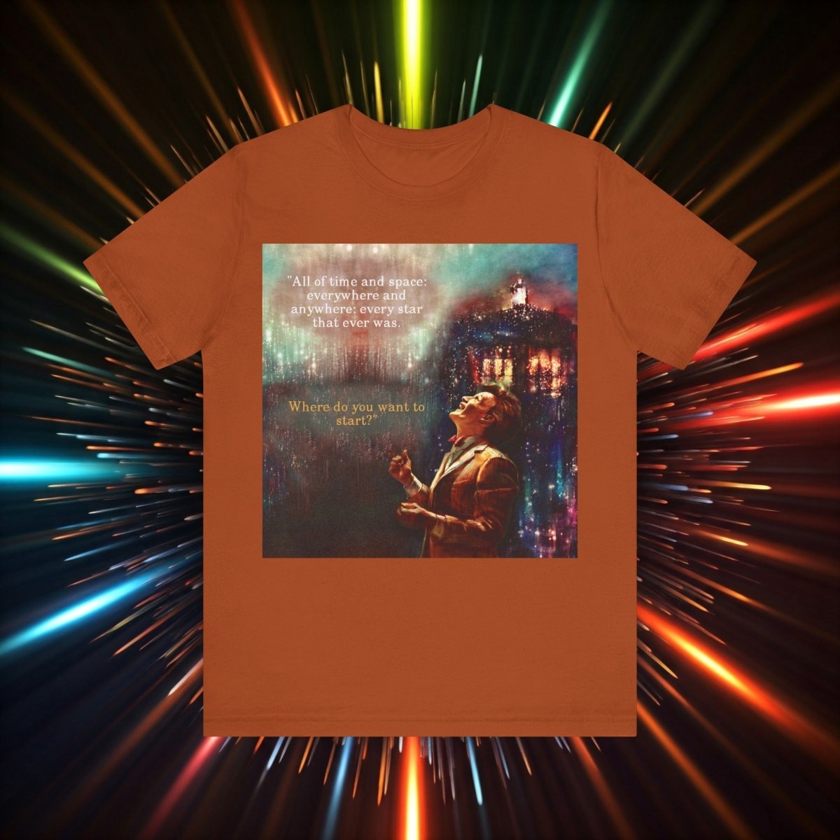 11th Doctor "All of time and space..." quote T-shirt featuring The TARDIS - soapbox169 - A Little Gift Shop