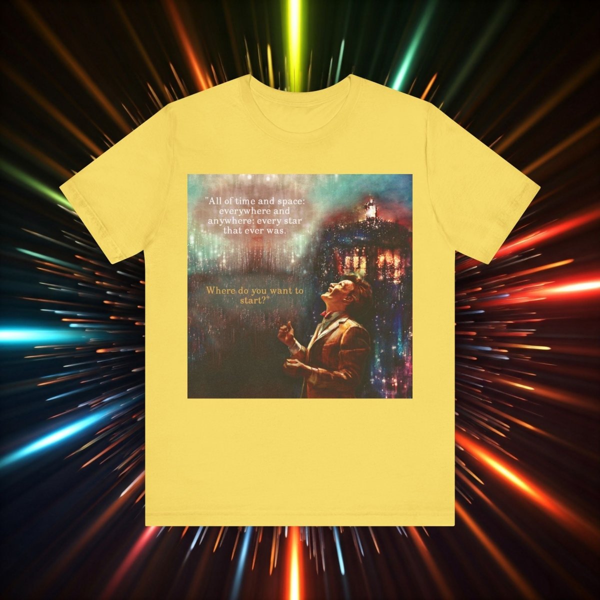11th Doctor "All of time and space..." quote T-shirt featuring The TARDIS - soapbox169 - A Little Gift Shop