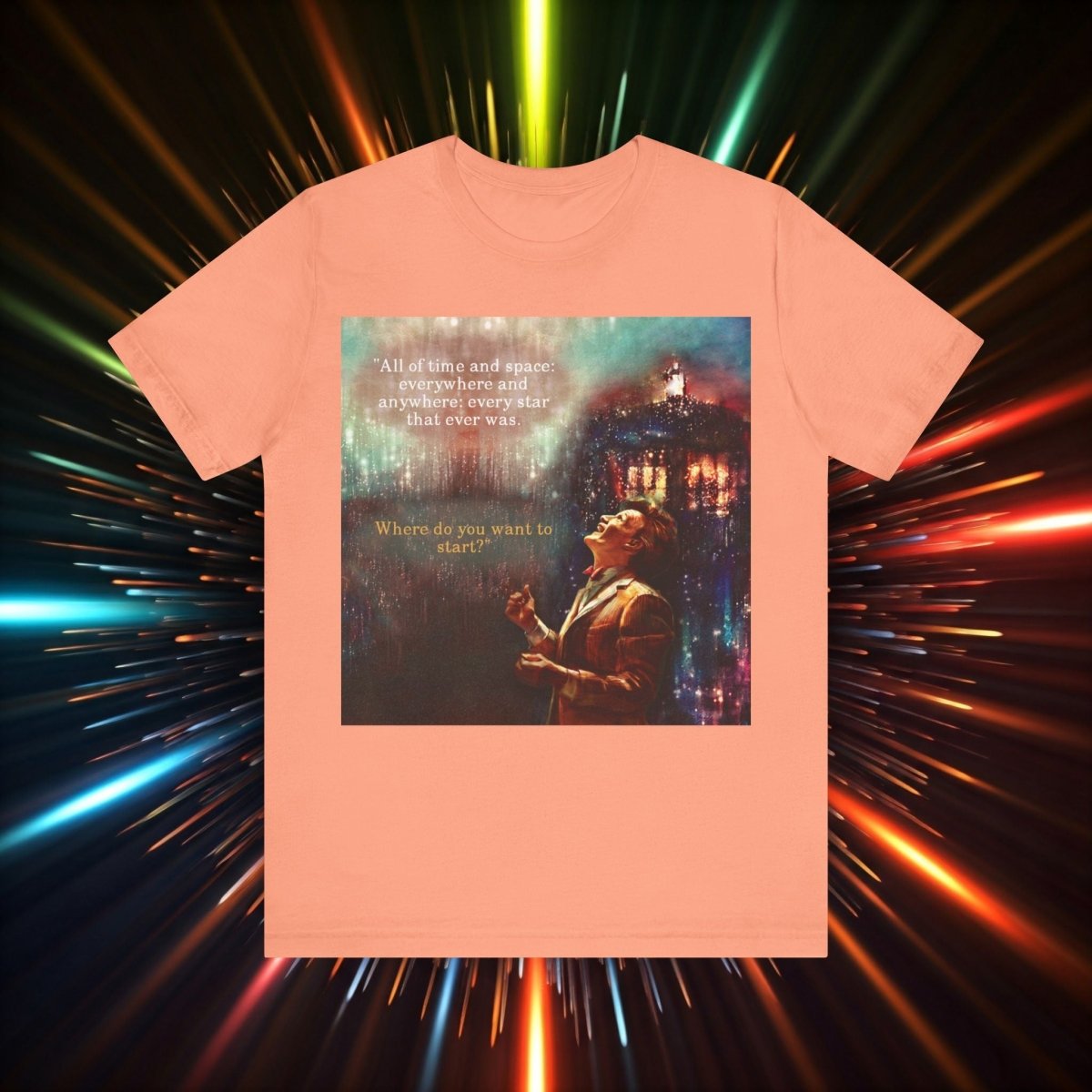 11th Doctor "All of time and space..." quote T-shirt featuring The TARDIS - soapbox169 - A Little Gift Shop