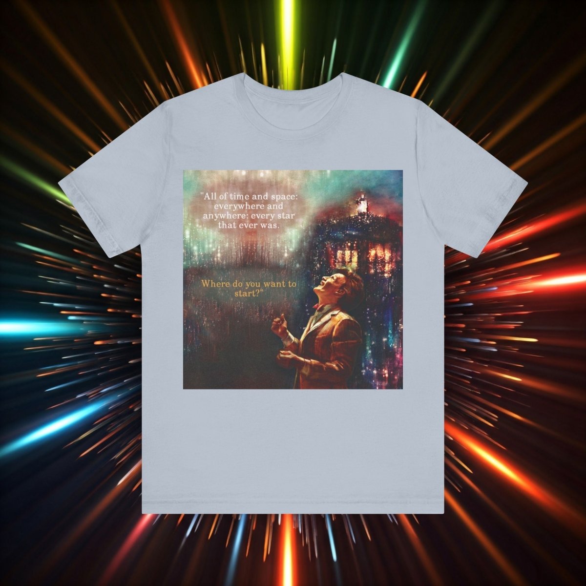 11th Doctor "All of time and space..." quote T-shirt featuring The TARDIS - soapbox169 - A Little Gift Shop