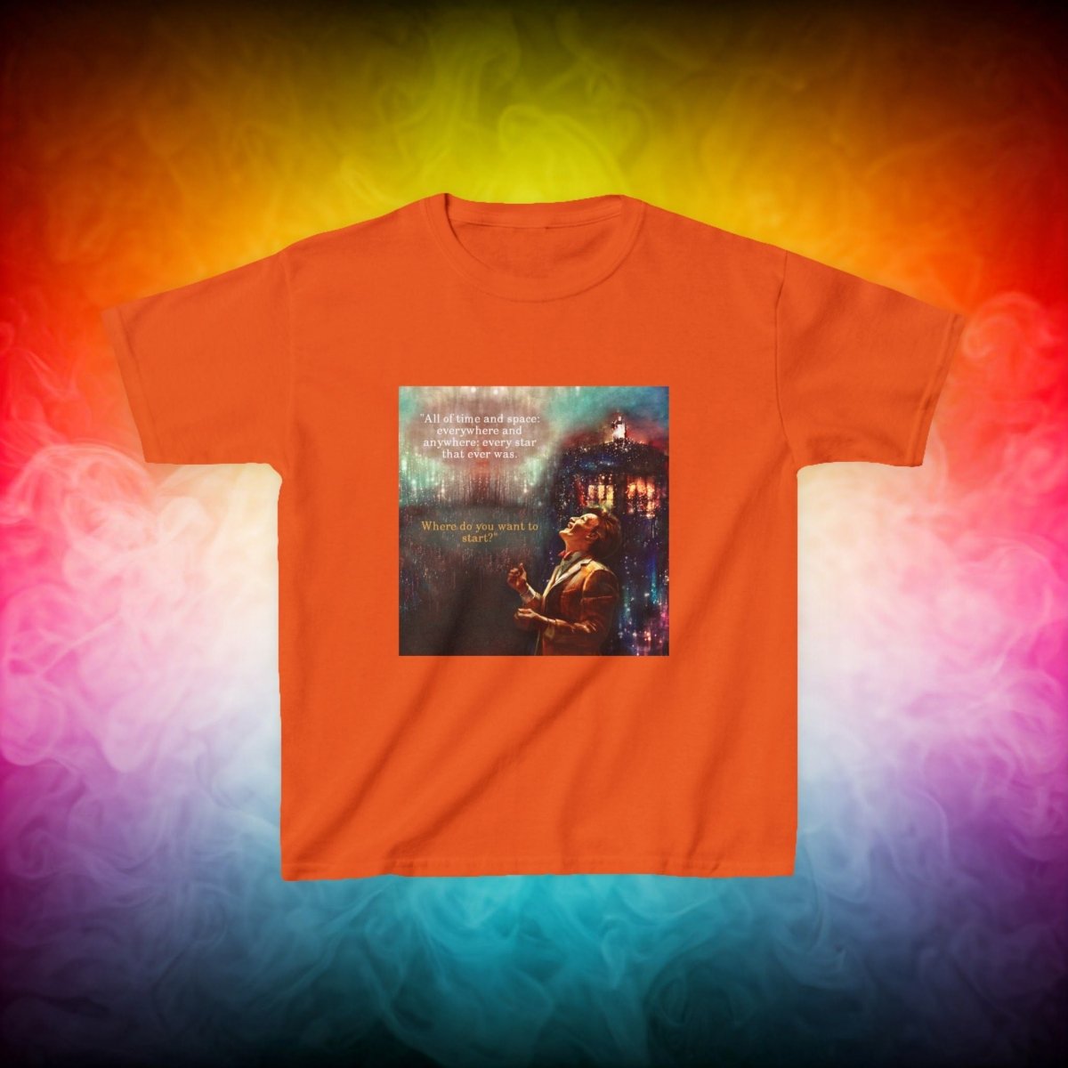 11th Doctor "All of time and space..." quote T-shirt featuring The TARDIS - Kids Heavy Cotton T-shirt - soapbox169 - A Little Gift Shop