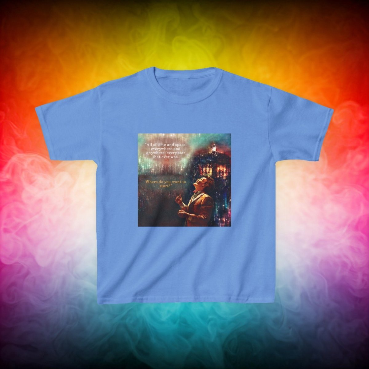 11th Doctor "All of time and space..." quote T-shirt featuring The TARDIS - Kids Heavy Cotton T-shirt - soapbox169 - A Little Gift Shop