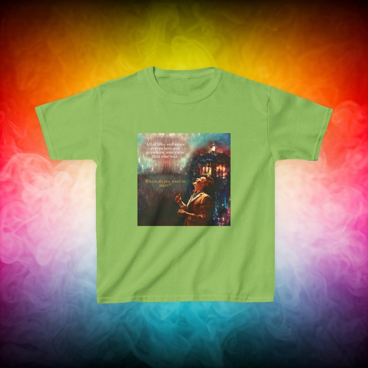 11th Doctor "All of time and space..." quote T-shirt featuring The TARDIS - Kids Heavy Cotton T-shirt - soapbox169 - A Little Gift Shop