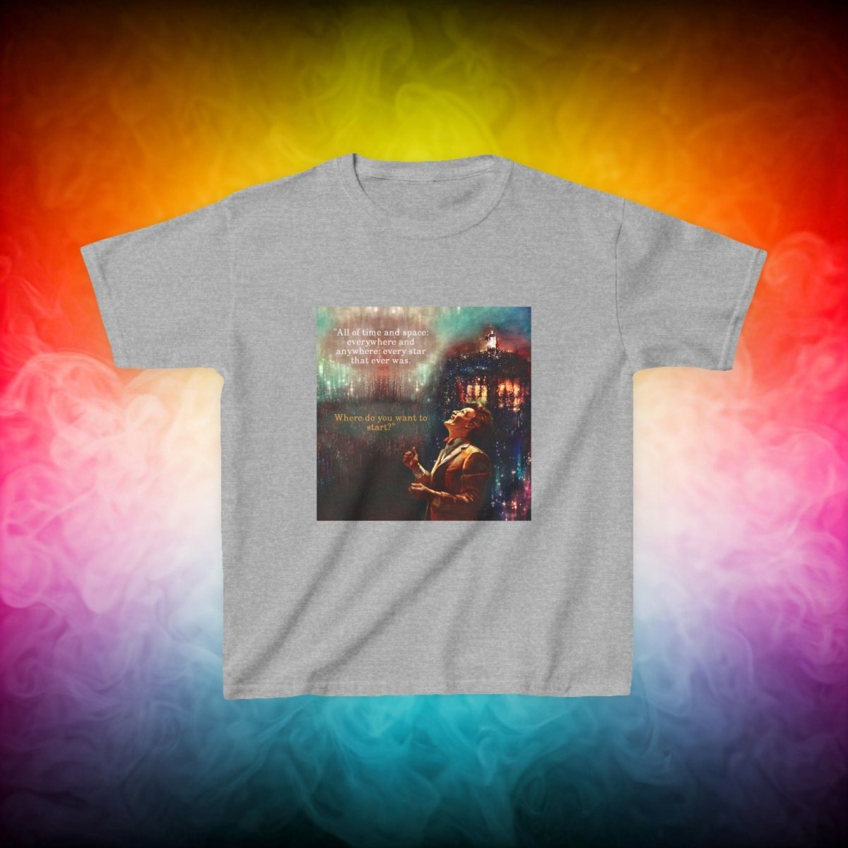 11th Doctor "All of time and space..." quote T-shirt featuring The TARDIS - Kids Heavy Cotton T-shirt - soapbox169 - A Little Gift Shop
