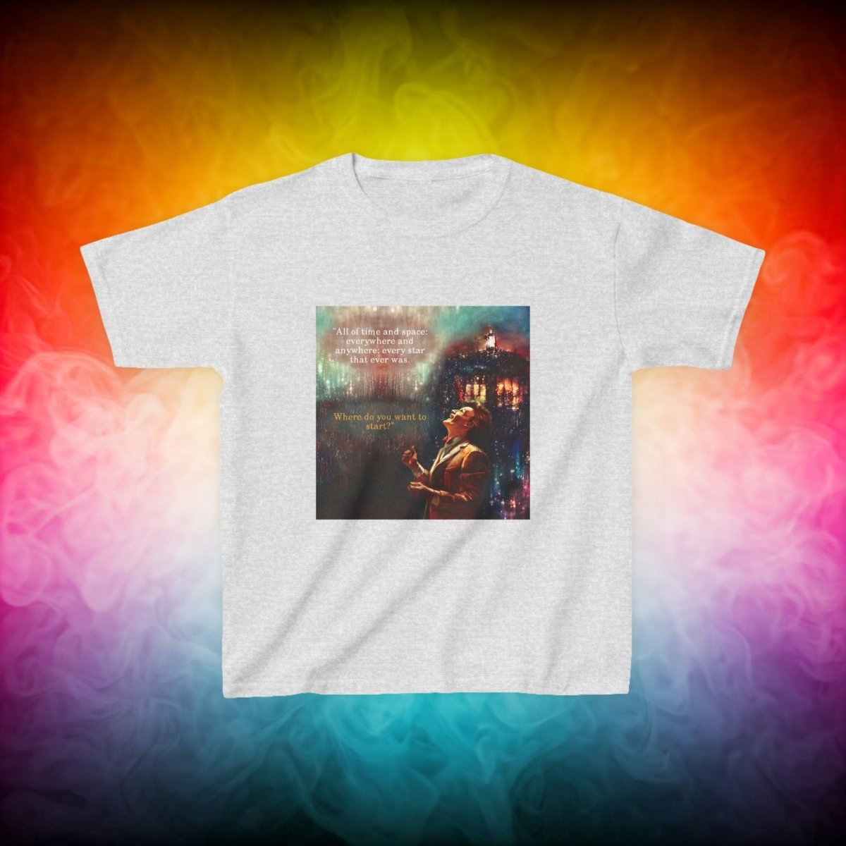 11th Doctor "All of time and space..." quote T-shirt featuring The TARDIS - Kids Heavy Cotton T-shirt - soapbox169 - A Little Gift Shop
