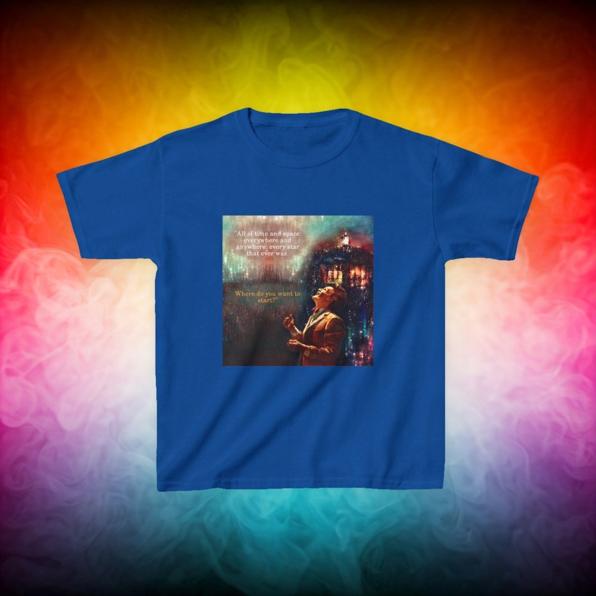 11th Doctor "All of time and space..." quote T-shirt featuring The TARDIS - Kids Heavy Cotton T-shirt - soapbox169 - A Little Gift Shop