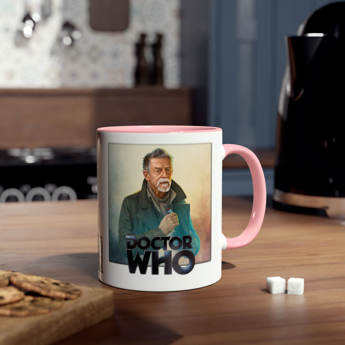 The War Doctor (John Hurt) and Doctor Who logo mug.