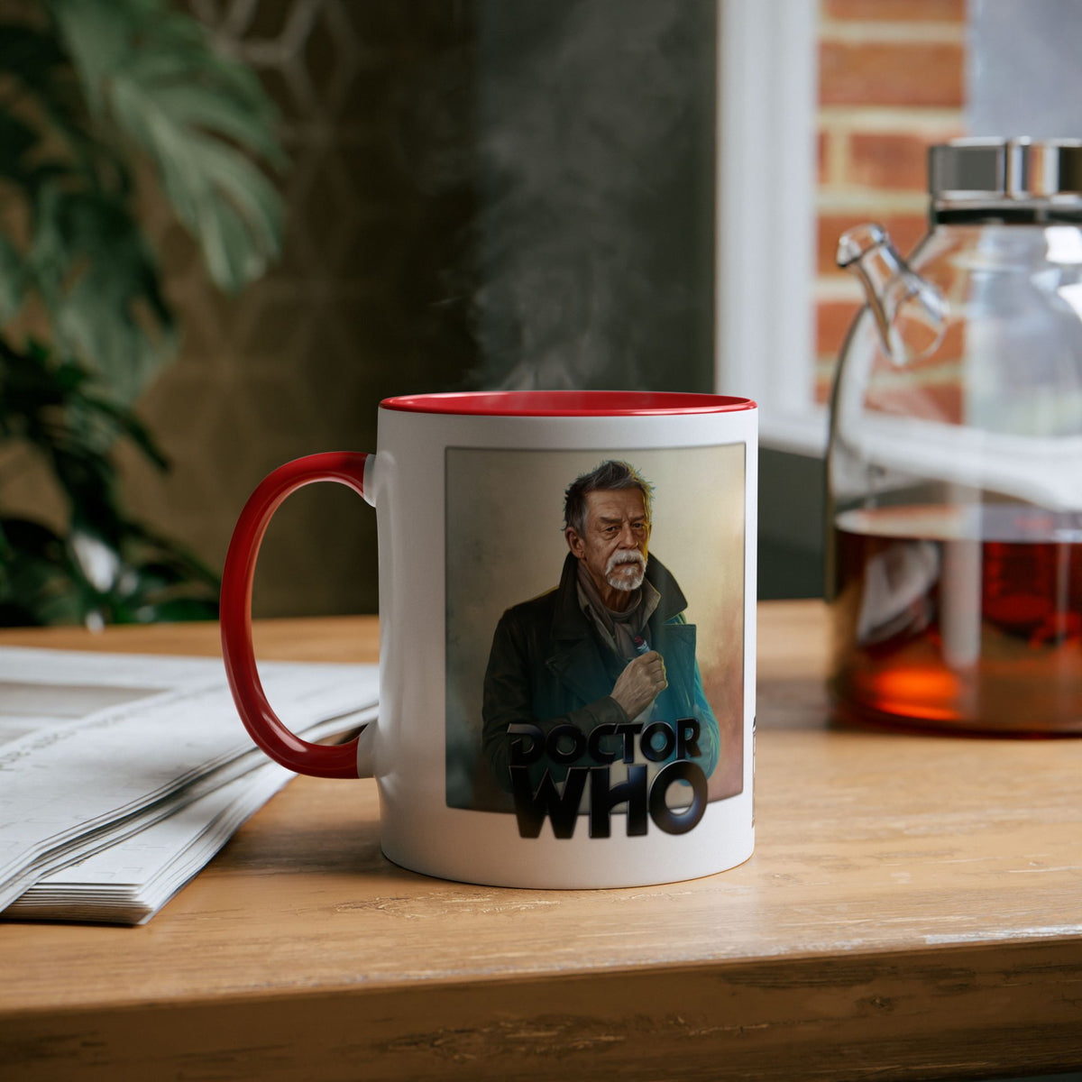 The War Doctor (John Hurt) and Doctor Who logo mug.