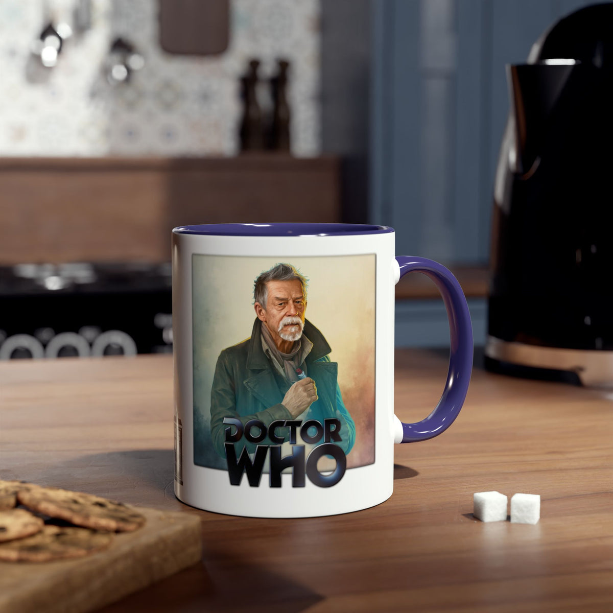 The War Doctor (John Hurt) and Doctor Who logo mug.