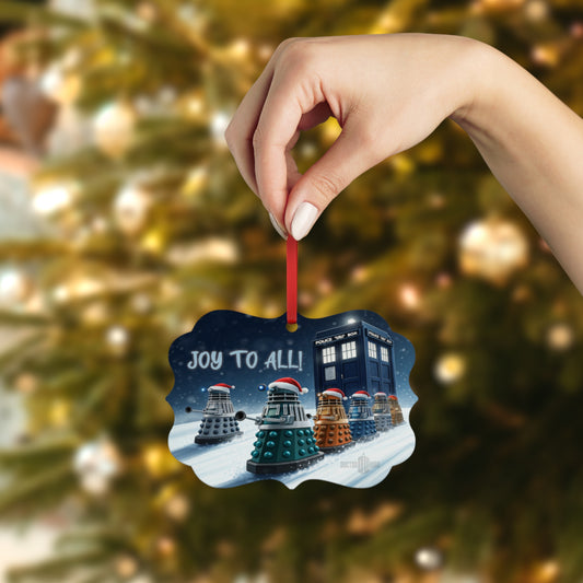 Doctor Who Daleks Skiing Christmas Ornament