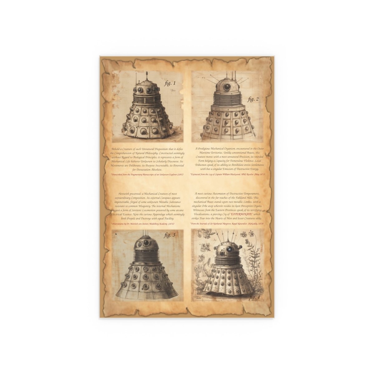 19th Century Zoological Print of Daleks - soapbox169 - A Little Gift Shop