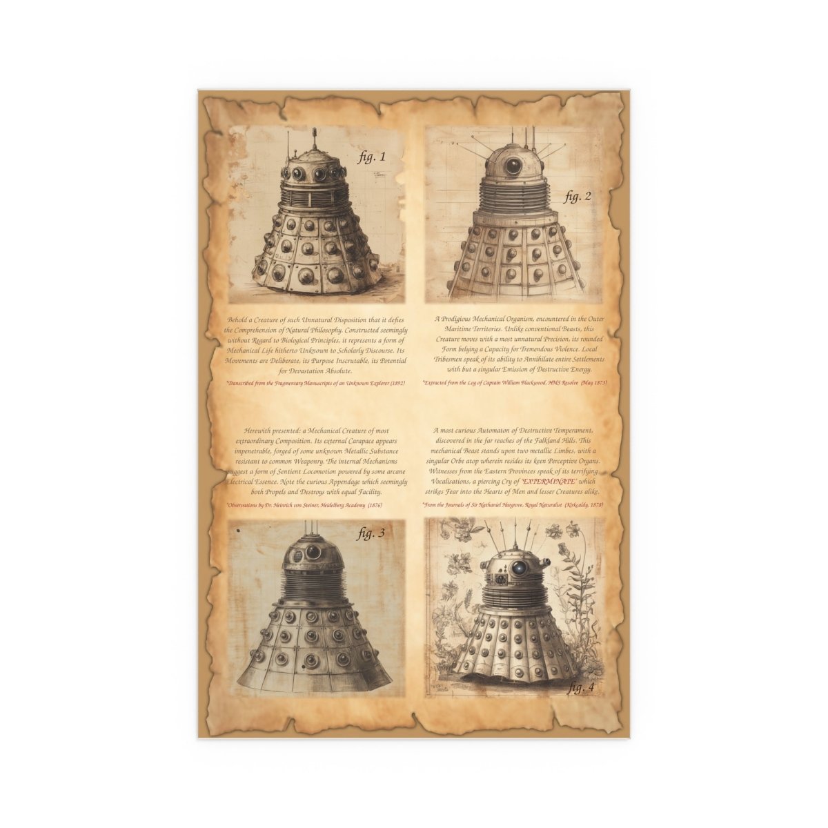 19th Century Zoological Print of Daleks - soapbox169 - A Little Gift Shop