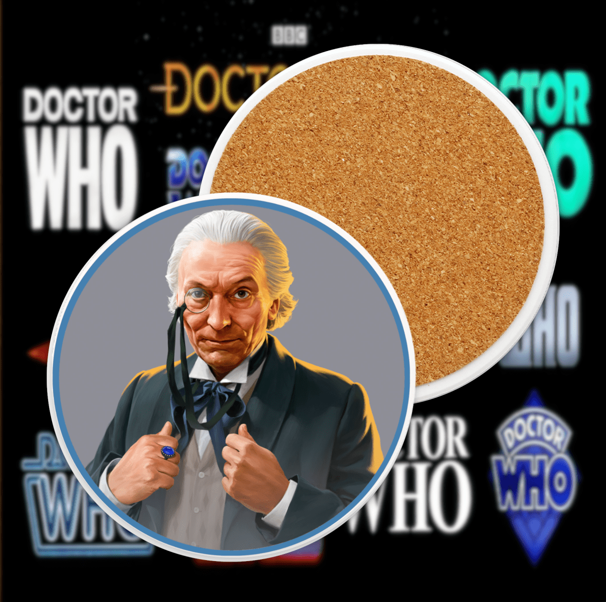1st Doctor Ceramic Coaster Collection - soapbox169 - A Little Gift Shop
