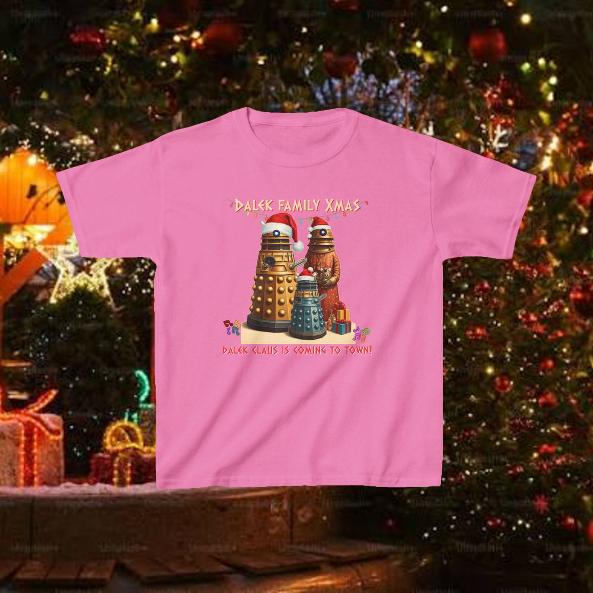 Doctor Who Dalek Christmas Kids T-shirt — Singing Xmas Carols