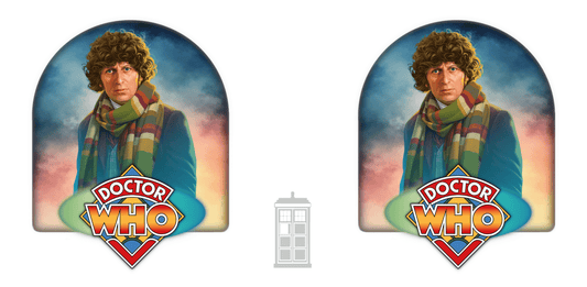4th Doctor (Tom Baker) and Doctor Who logo mug. - Mug