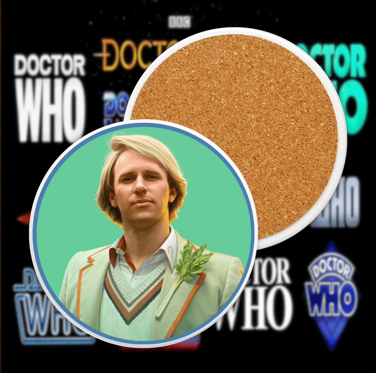 5th Doctor Ceramic Coaster Collection - soapbox169 - A Little Gift Shop