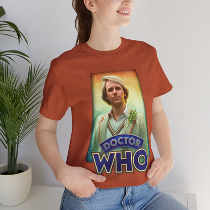 5th Doctor (Peter Davidson) and Doctor Who logo.