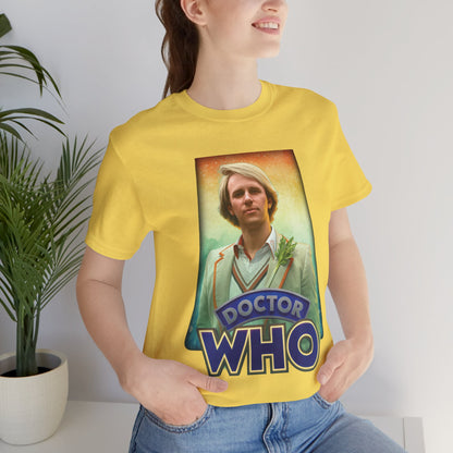 5th Doctor (Peter Davidson) and Doctor Who logo.